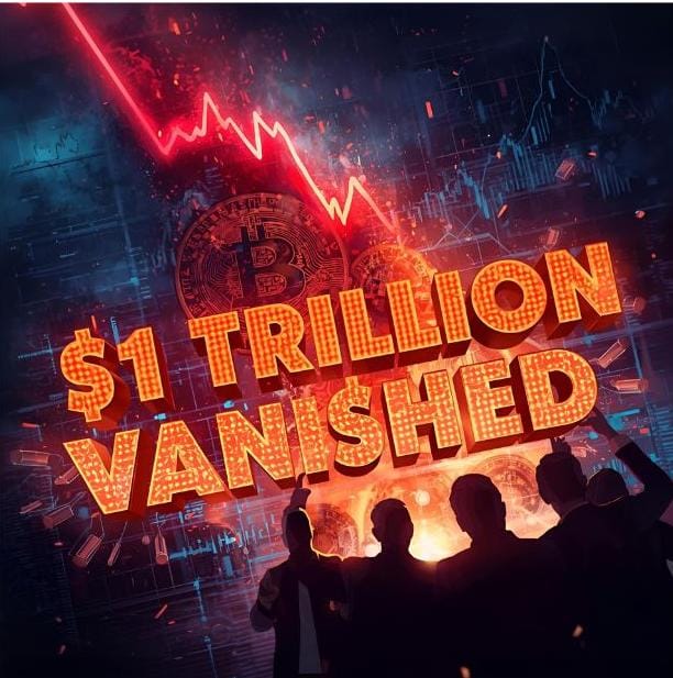 Great Crypto Crash 2025 thumbnail showing Bitcoin crash and $1 trillion market loss.